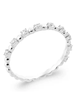 Bague Brillaxis en Argent Rhodié_x005f_x000D_oxydes de zirconium et corps perlé