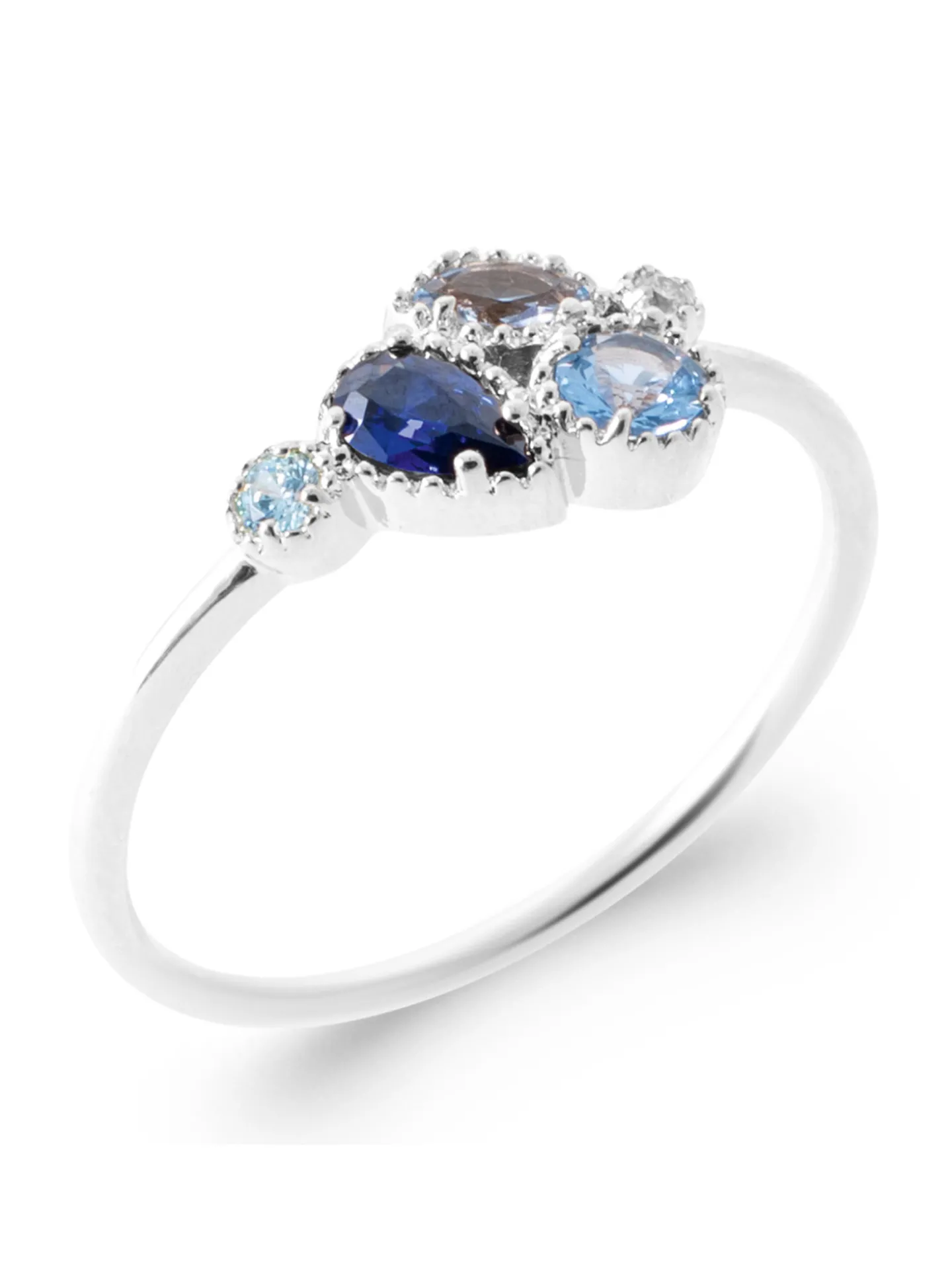 Bague Brillaxis en argent rhodié et oxydes colorés