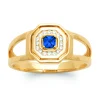 Bague Brillaxis en plaqué or et pierre bleue
