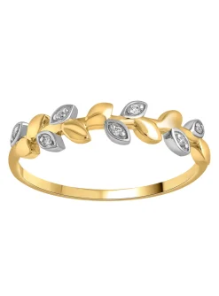 Bague Brillaxis feuilles or et diamants