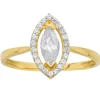 Bague Brillaxis forme navette empierrée or