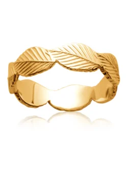 Bague Brillaxis Laurier plaqué or