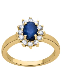 Bague Brillaxis marguerite or saphir diamants