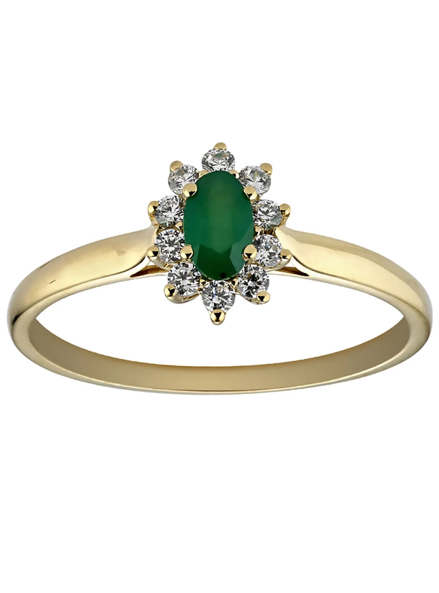 Bague Brillaxis marguerite or émeraude diamants