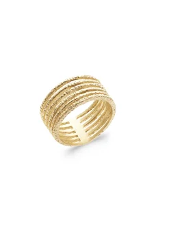 Bague Brillaxis multirangs plaqué or