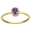 Bague Brillaxis or 9 carats rubis diamants