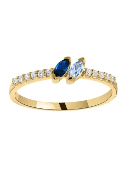 Bague Brillaxis or 18 carats topazes diamants