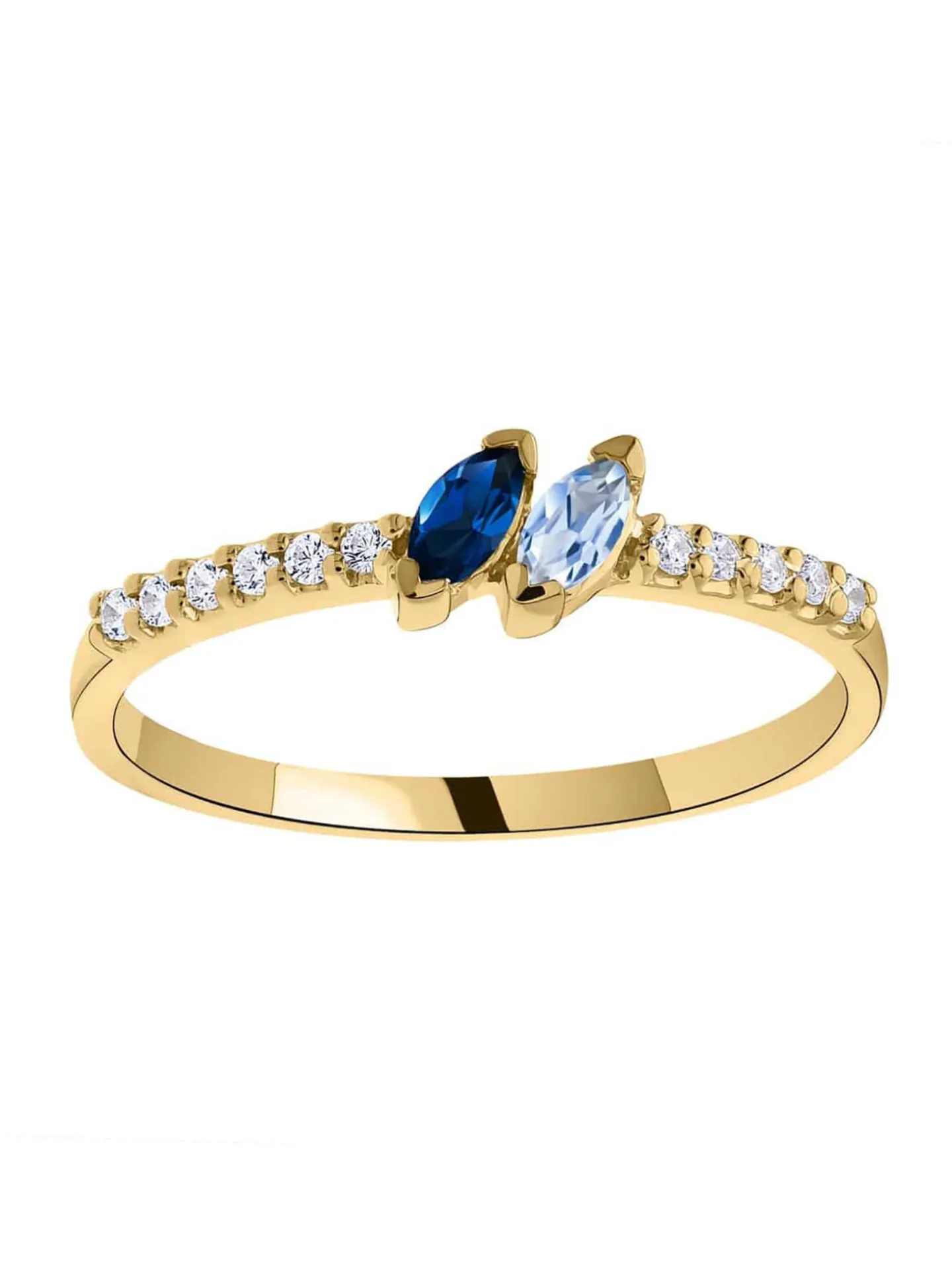 Bague Brillaxis or 18 carats topazes diamants