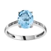 Bague Brillaxis or 9 carats topaze ovale oxydes