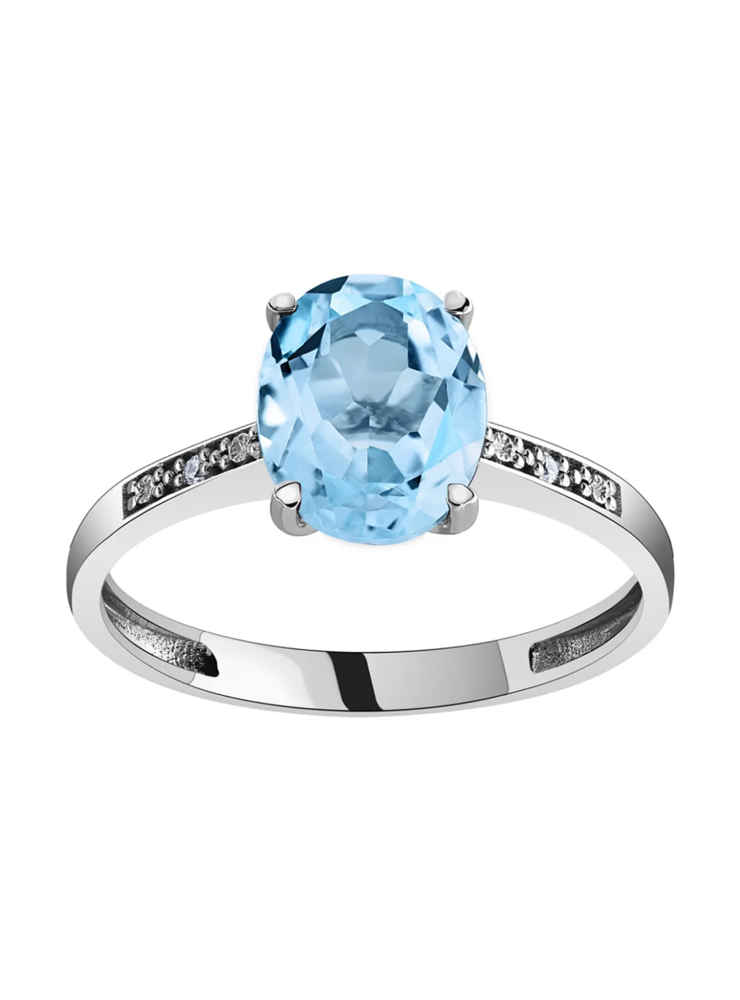 Bague Brillaxis or 9 carats topaze ovale oxydes