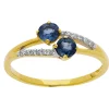 Bague Brillaxis or 18 carats saphirs diamants