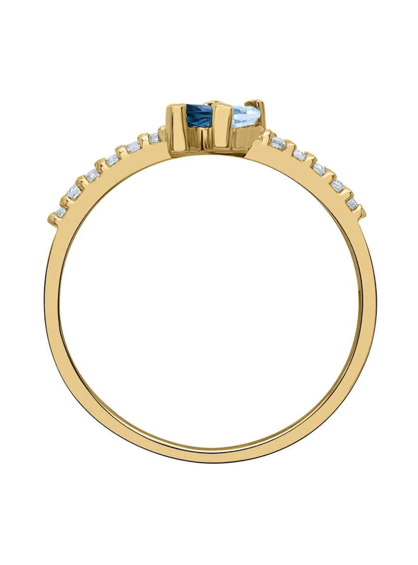 Bague Brillaxis or 18 carats topazes diamants