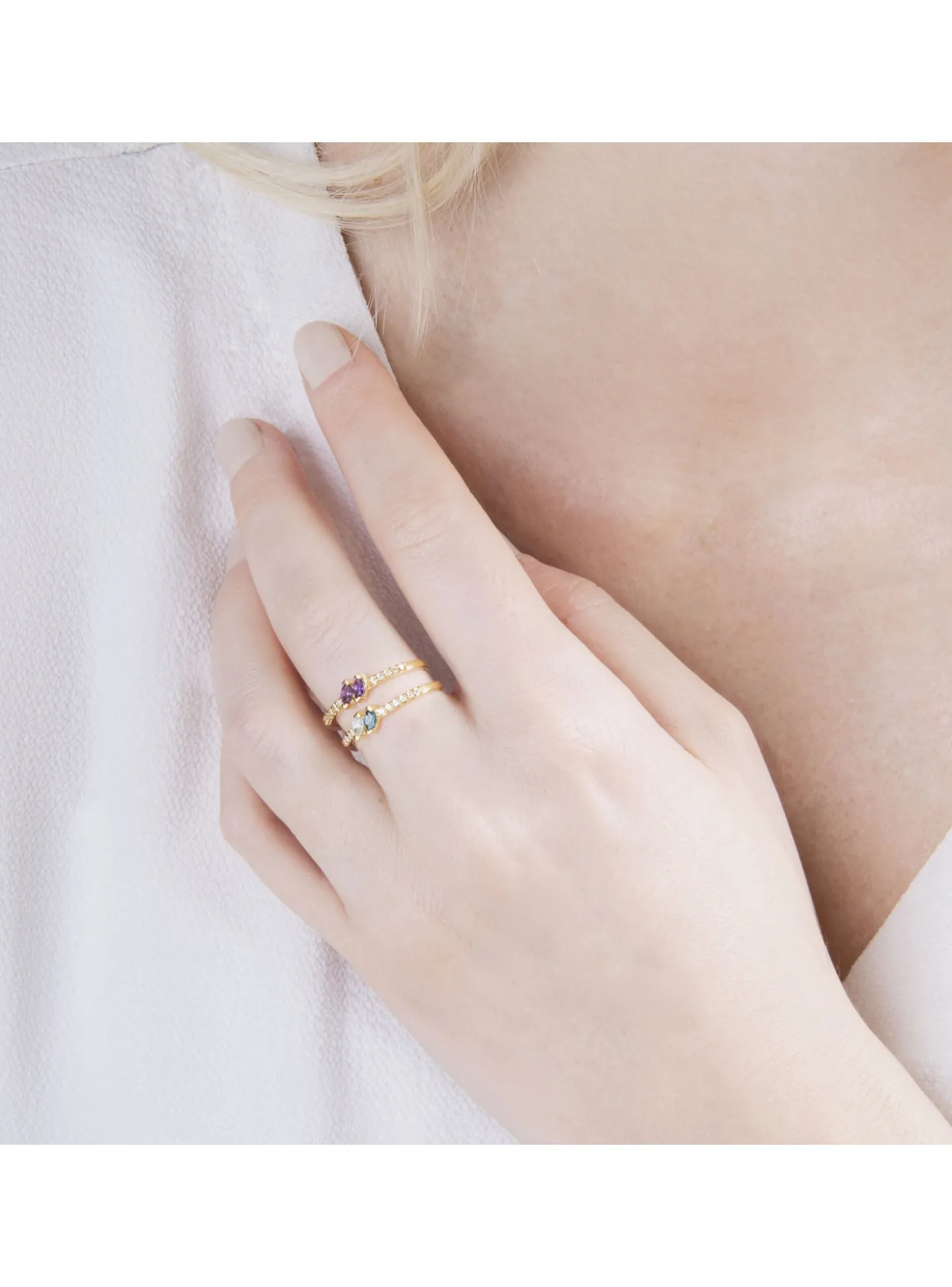 Bague Brillaxis or 18 carats topazes diamants