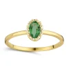 Bague Brillaxis or bicolore émeraude entourée