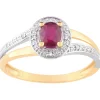 Bague Brillaxis or bicolore rubis