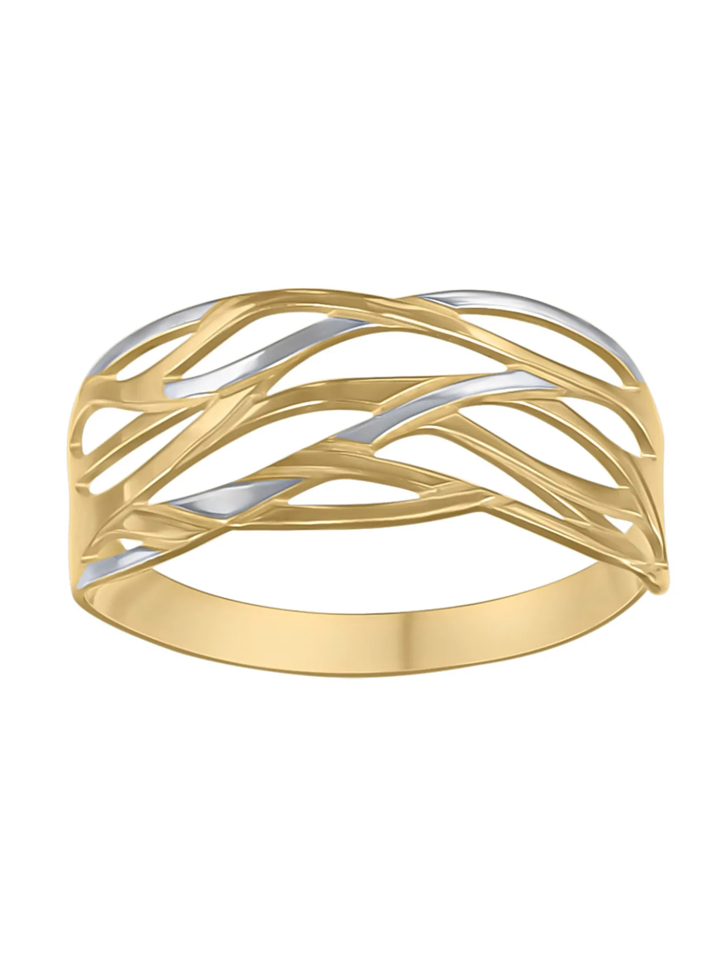 Bague Brillaxis or bicolore 18 carats motif ajouré