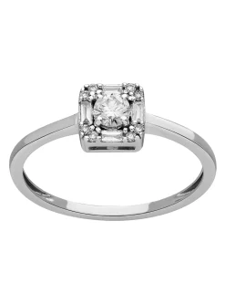 Bague Brillaxis or blanc diamants motif carré