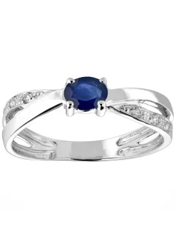 Bague Brillaxis or blanc saphir diamants