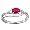 Bague Brillaxis or blanc rubis oxydes