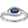 Bague Brillaxis or blanc 9 carats saphir oxydes