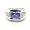 Bague Brillaxis or blanc saphir ceylan diamants