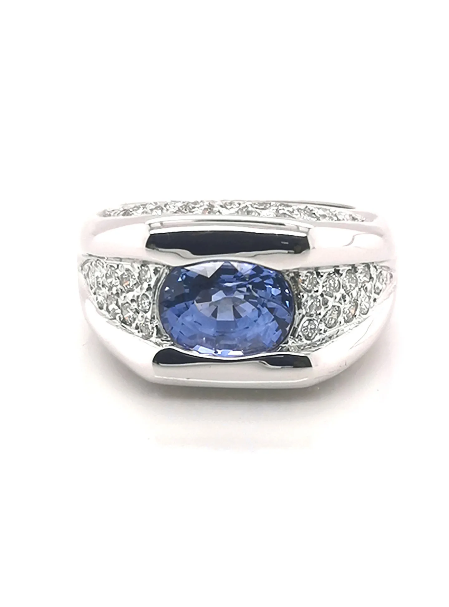 Bague Brillaxis or blanc saphir ceylan diamants