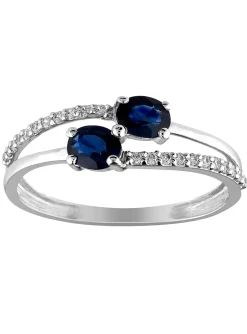 Bague Brillaxis or blanc saphirs diamants