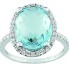 Bague Brillaxis or blanc 9 carats topaze