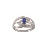 Bague Brillaxis or blanc motif ajouré saphir diamant