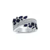 Bague Brillaxis or blanc 18 carats saphirs diamants