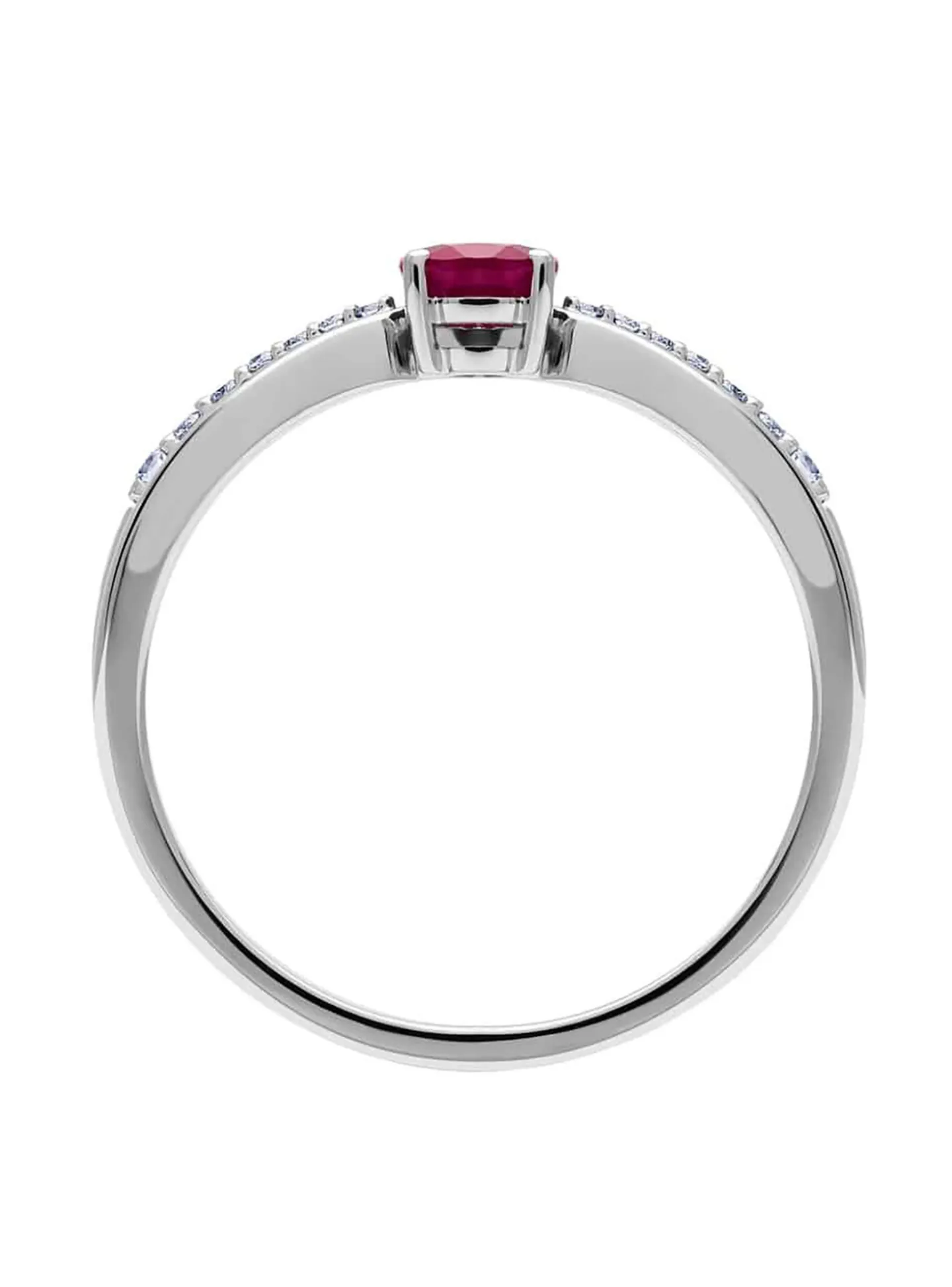 Bague Brillaxis or blanc 18 carats rubis diamants