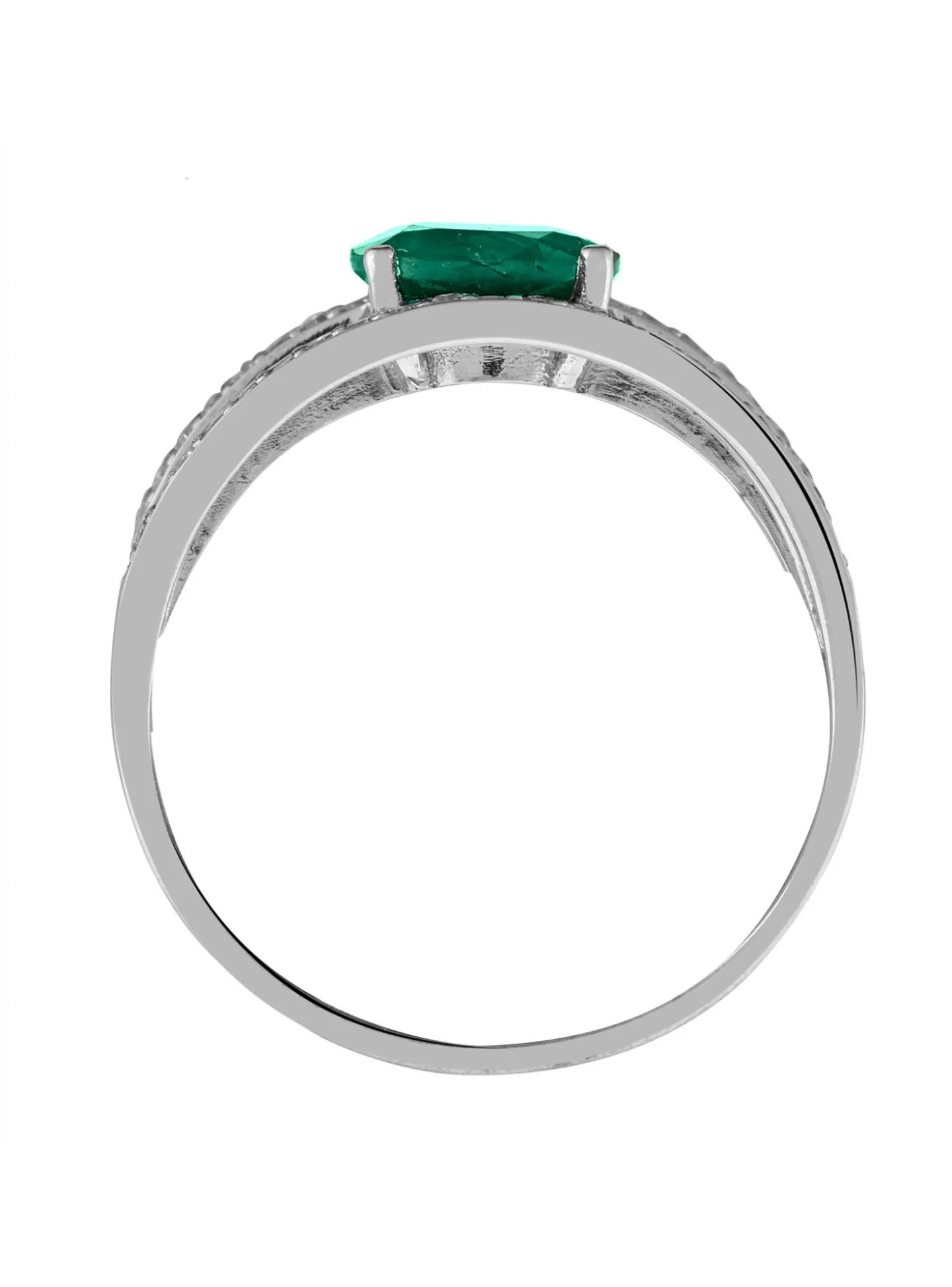 Bague Brillaxis or blanc émeraude diamants
