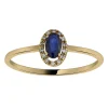 Bague Brillaxis or jaune saphir ovale diamants