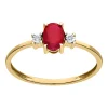 Bague Brillaxis or jaune 18 carats rubis diamants