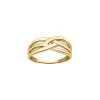 Bague Brillaxis or jaune six branches entrelacées