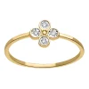 Bague Brillaxis or jaune 9 carats trèfle diamants