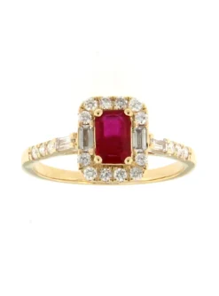 Bague Brillaxis or jaune 18 carats rubis diamants