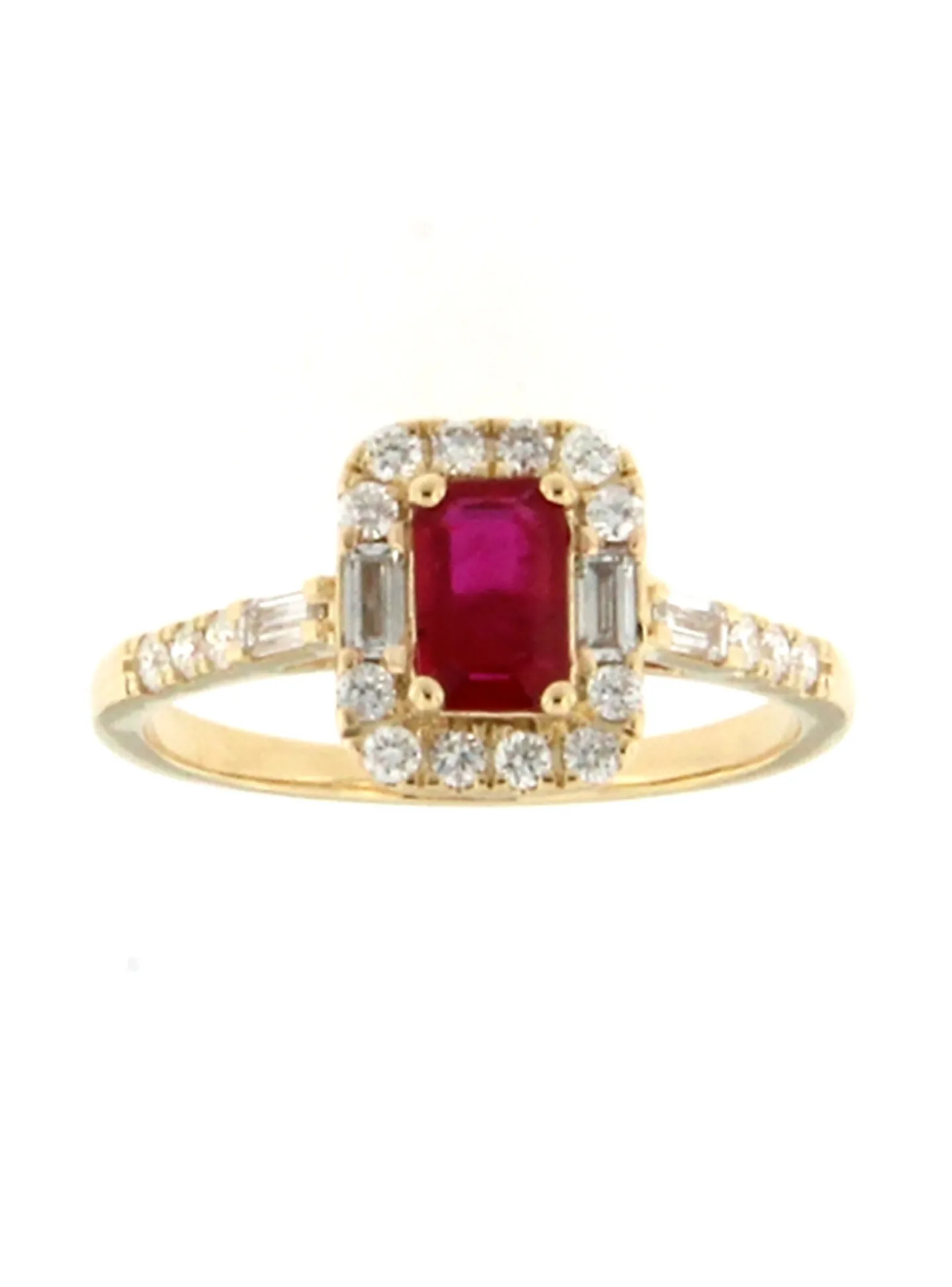 Bague Brillaxis or jaune 18 carats rubis diamants