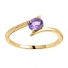 Bague Brillaxis or jaune 9 carats améthyste