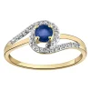 Bague Brillaxis or jaune et blanc saphir oxydes