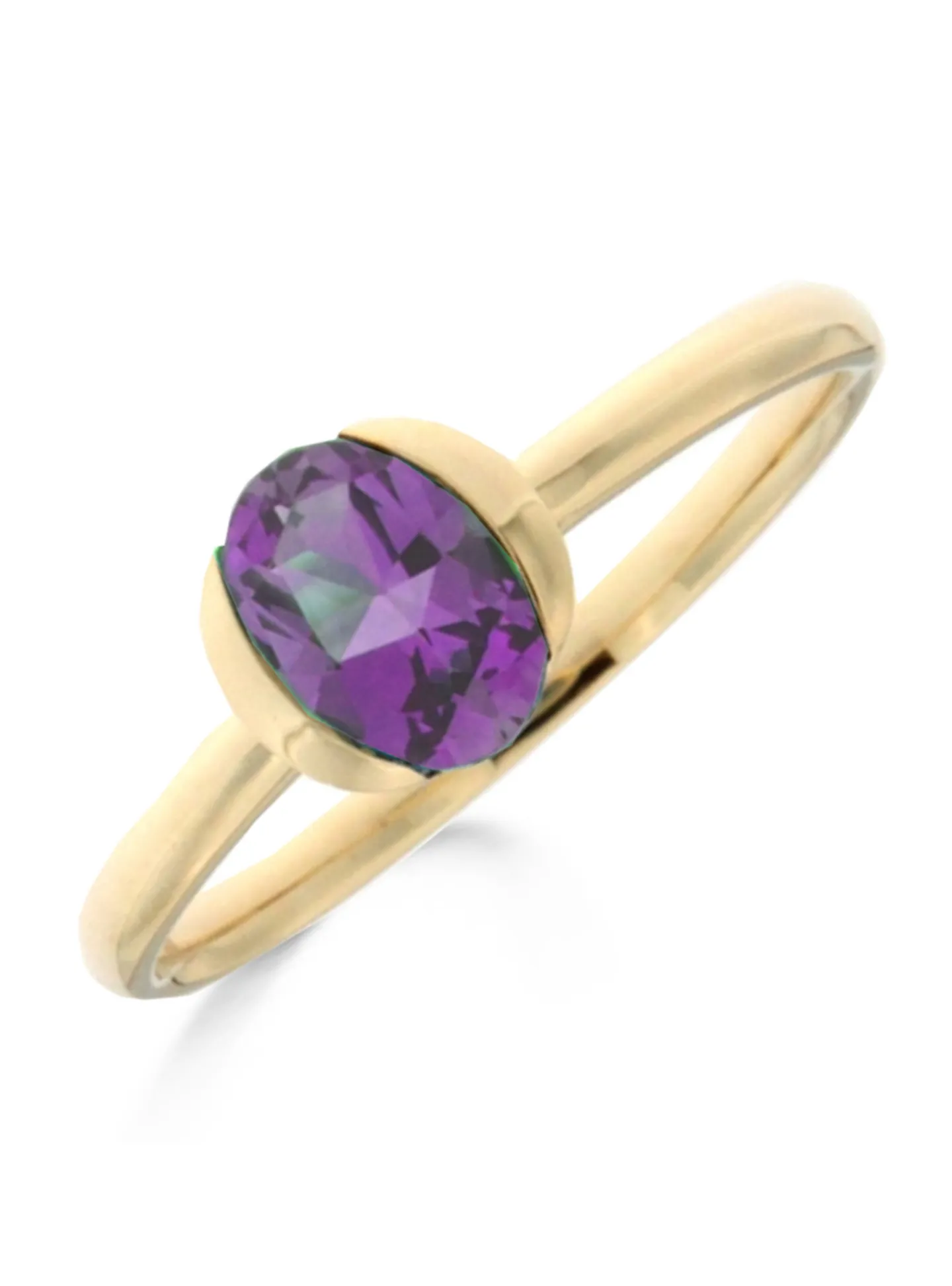 Bague Brillaxis or jaune 18 carats améthyste
