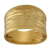 Bague Brillaxis or jaune 9 carats aspect froissé