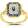 Bague Brillaxis or jaune saphir diamant