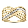Bague Brillaxis or motif large ajouré diamants
