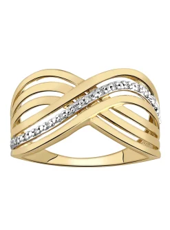 Bague Brillaxis or motif large ajouré diamants