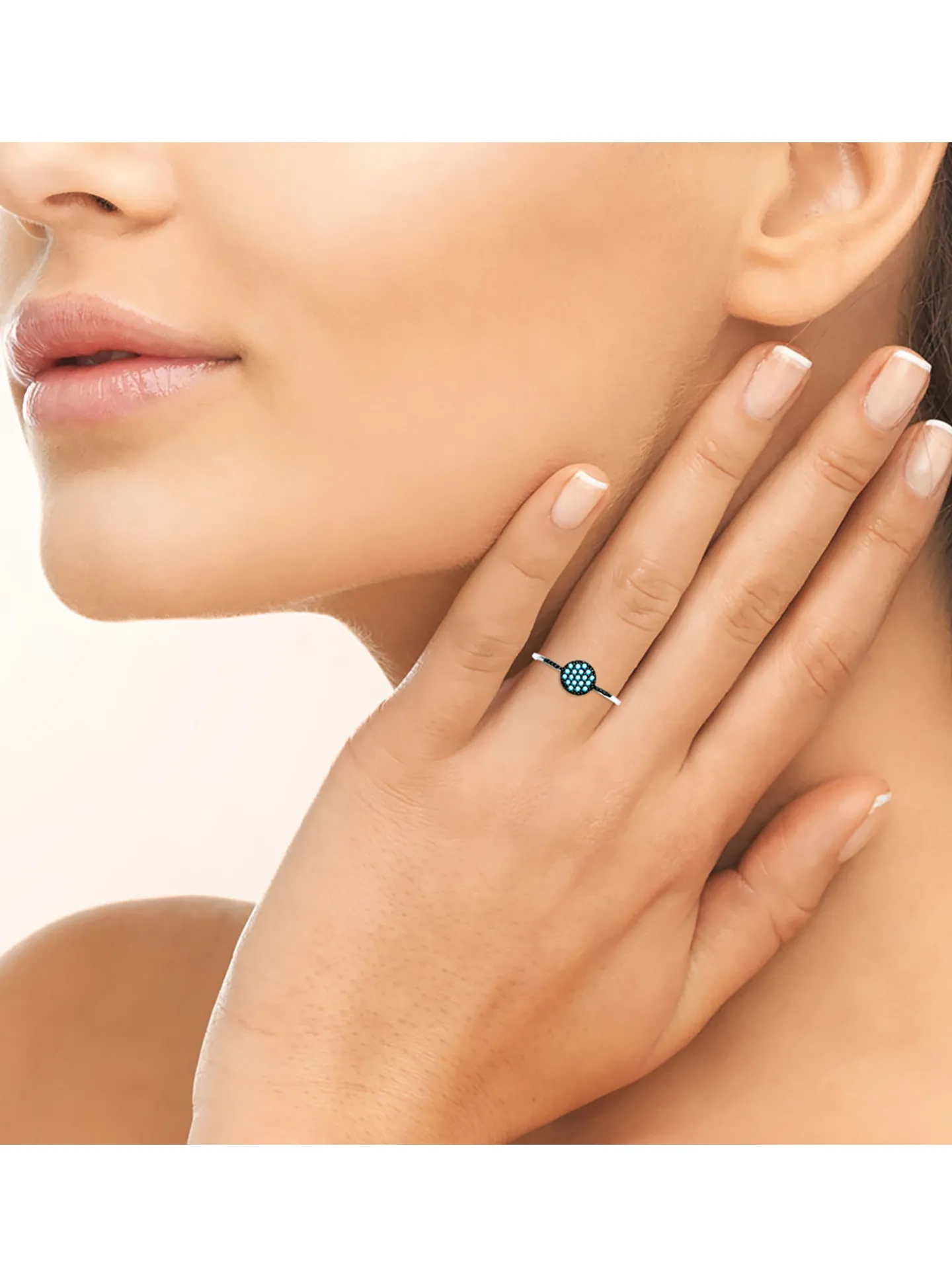 Bague Brillaxis pastille bleue et noire