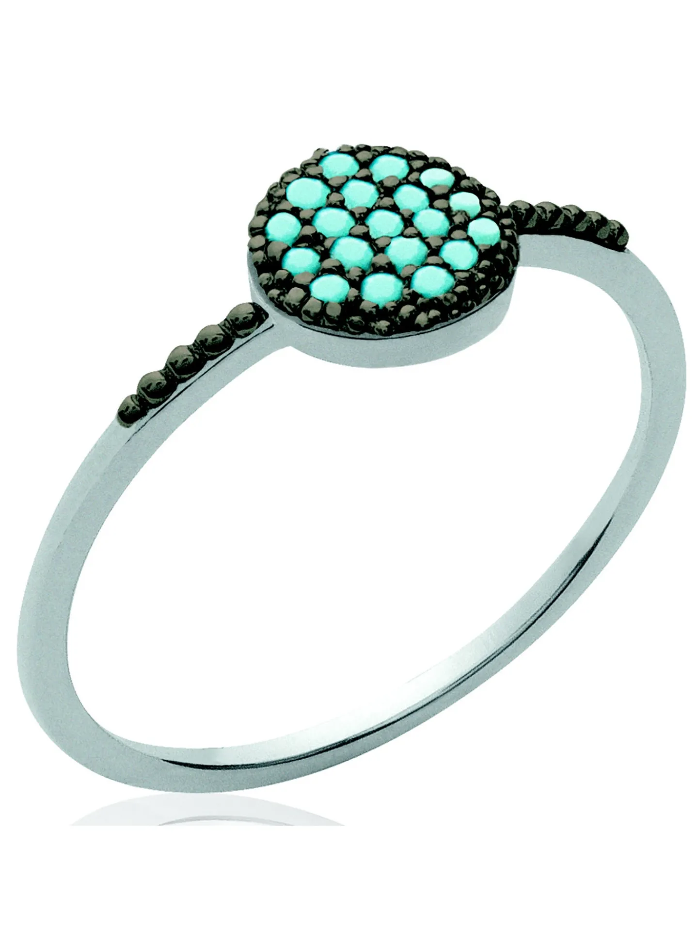 Bague Brillaxis pastille bleue et noire