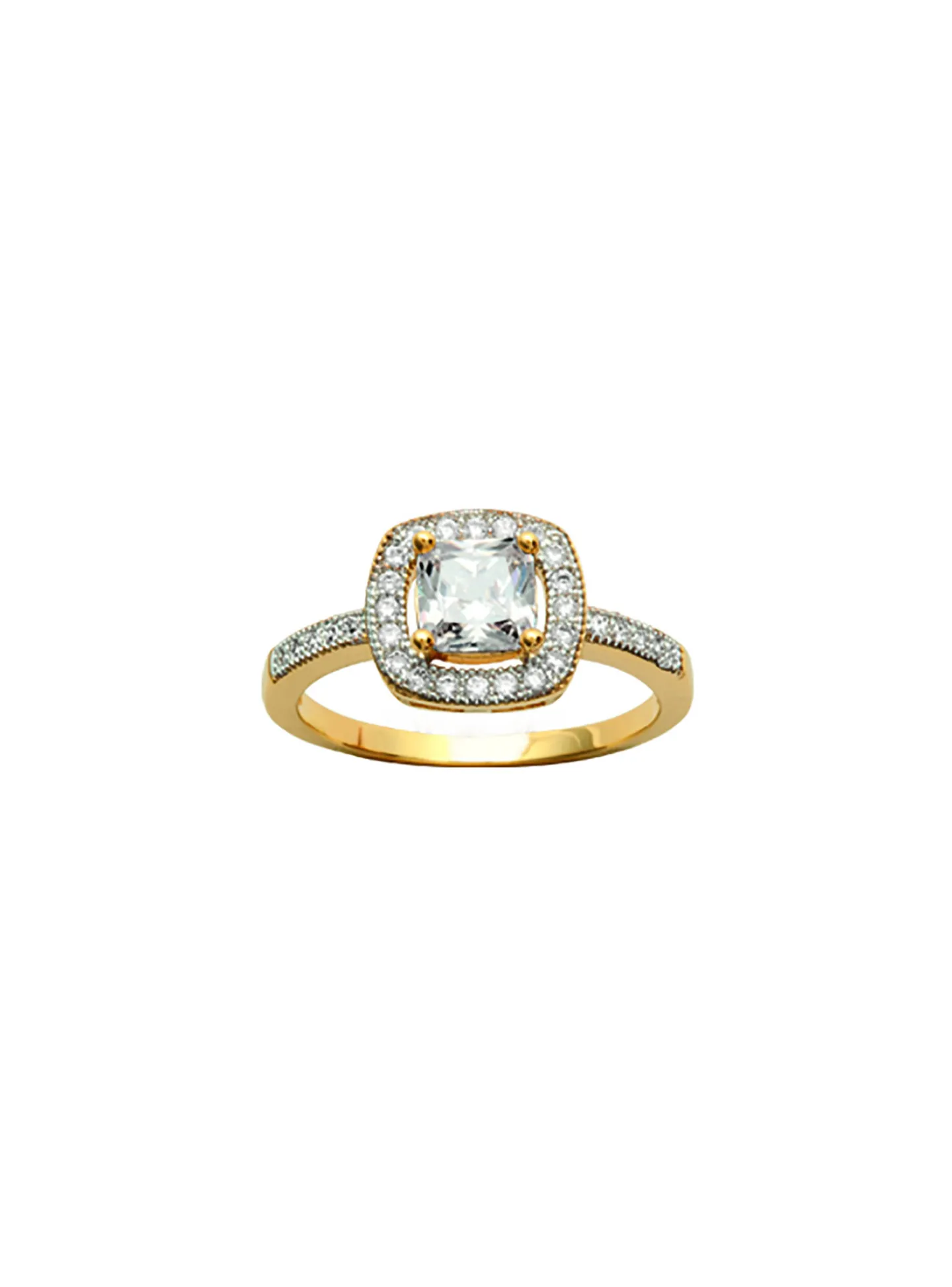 Bague Brillaxis plaqué or oxyde carré