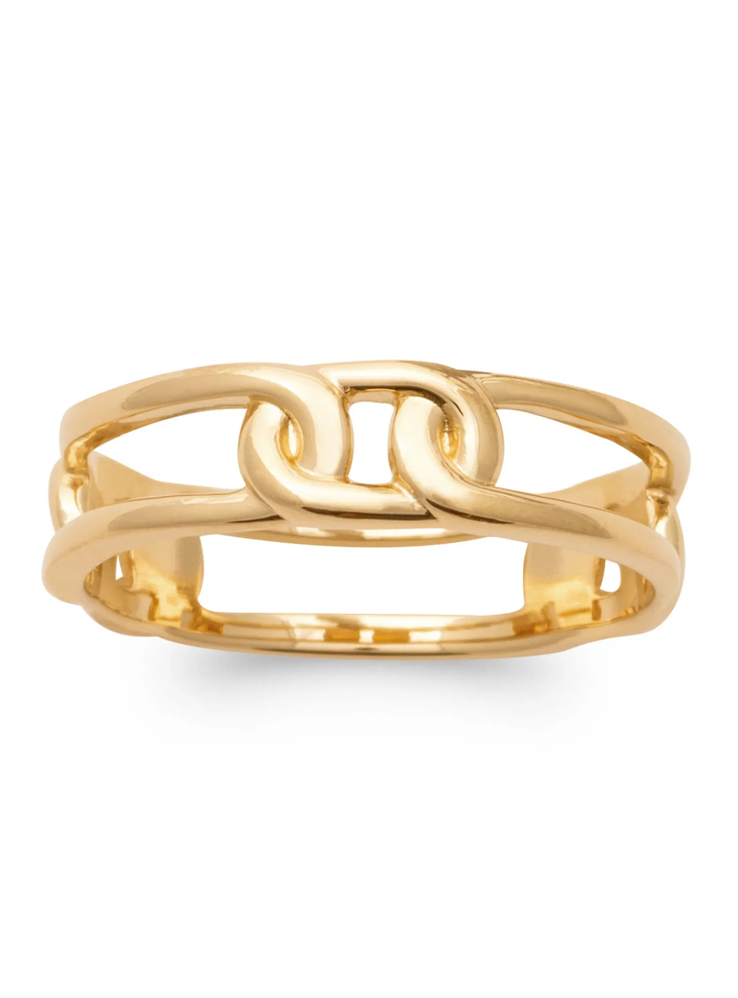 Bague Brillaxis plaqué or maillon
