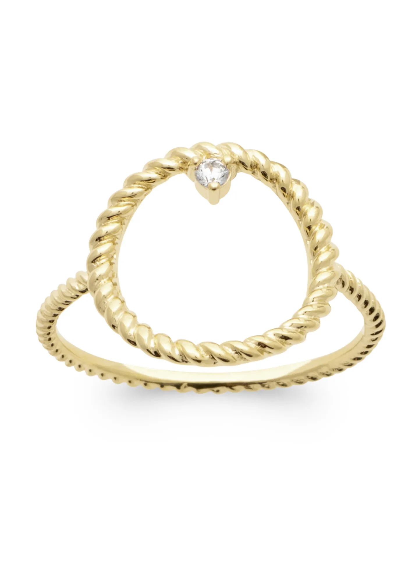 Bague Brillaxis plaqué or cercle OZ